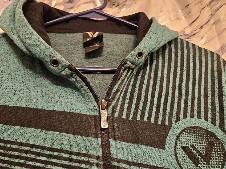 Moletom com capuz escolar Shaun branco infantil masculino manga longa listra gráfica azul tamanho G/12 - Imagem 3 de 4