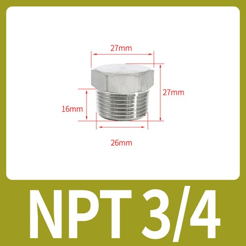 Edelstahl InnenSechskant Stecker Ausblenden Stecker Kappe PT/NPT/BSP/Metrisch - Picture 73 of 82