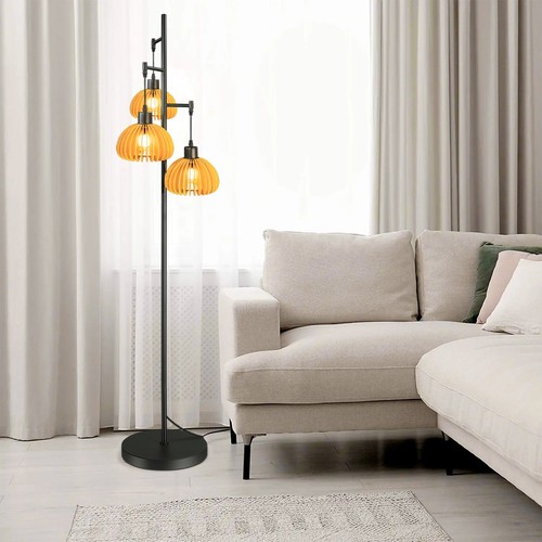 3-Light Tree Floor Lamp Standing Pole Light with Foot-Switch for Bedroom Reading - Picture 8 of 9