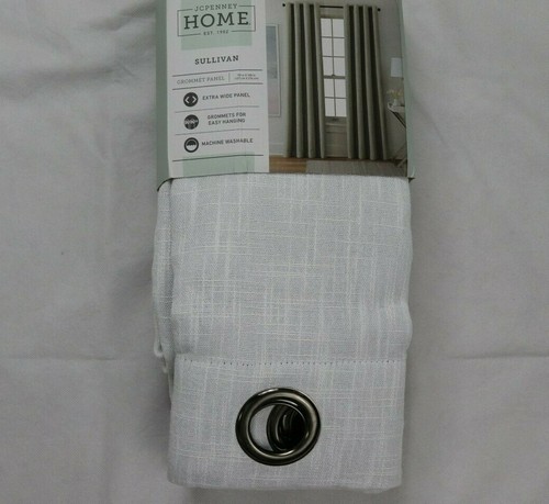 New JC Penney Sullivan Blackout Grommet Curtain Panel Greyish Cool white 50 X 63 - Picture 4 of 6