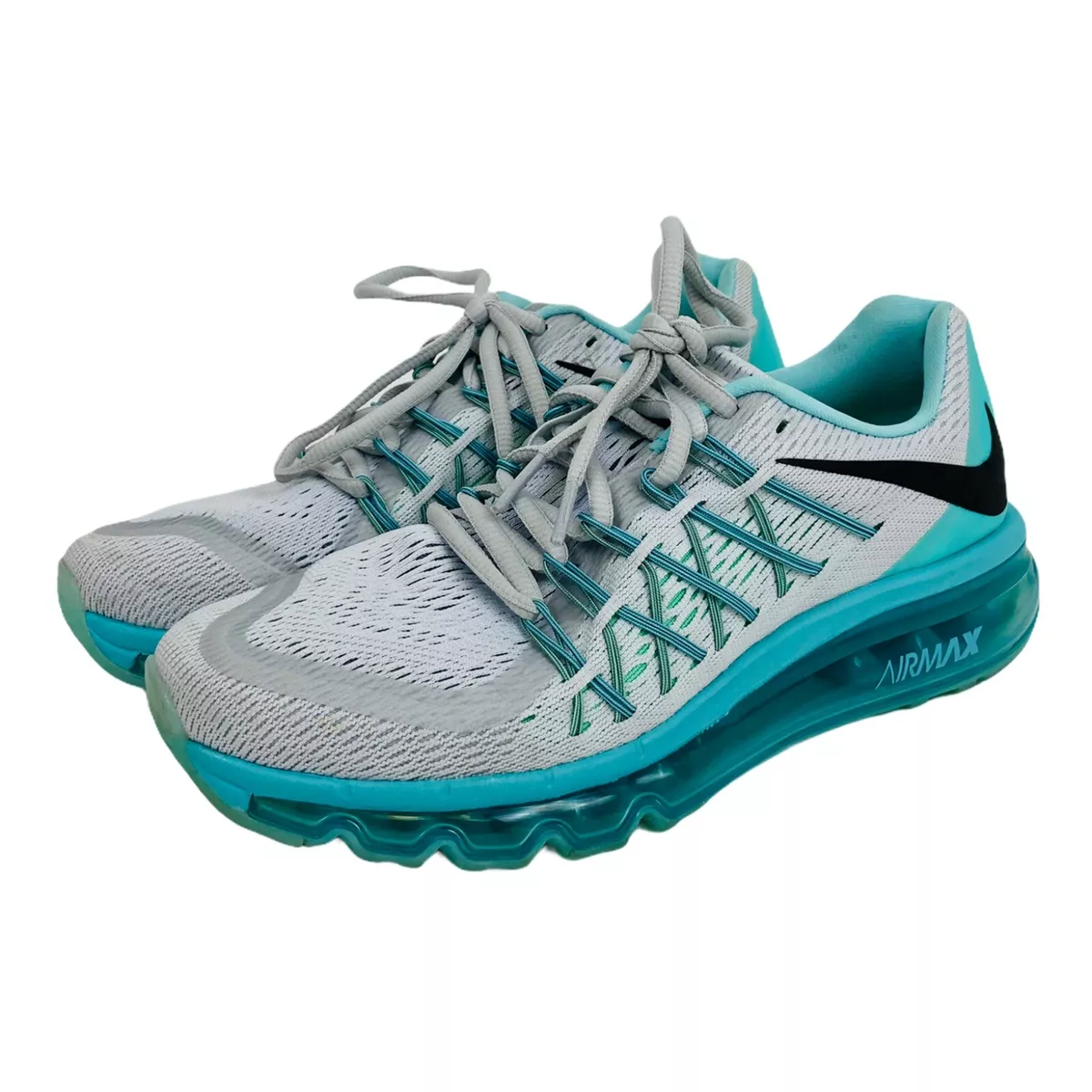 Nike Air 2015 Women&#039;s Flyknit Aqua Platinum Running Shoes Sz 7 | eBay