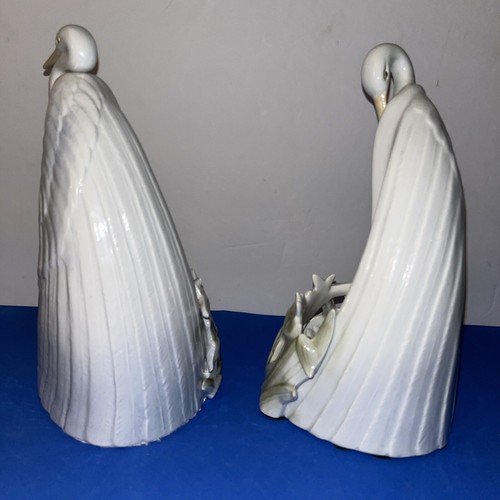 Pair White Porcelain Crane Egret 8 Inch Candle Holders Fitz & Floyd Vintage 1981 - Picture 5 of 14