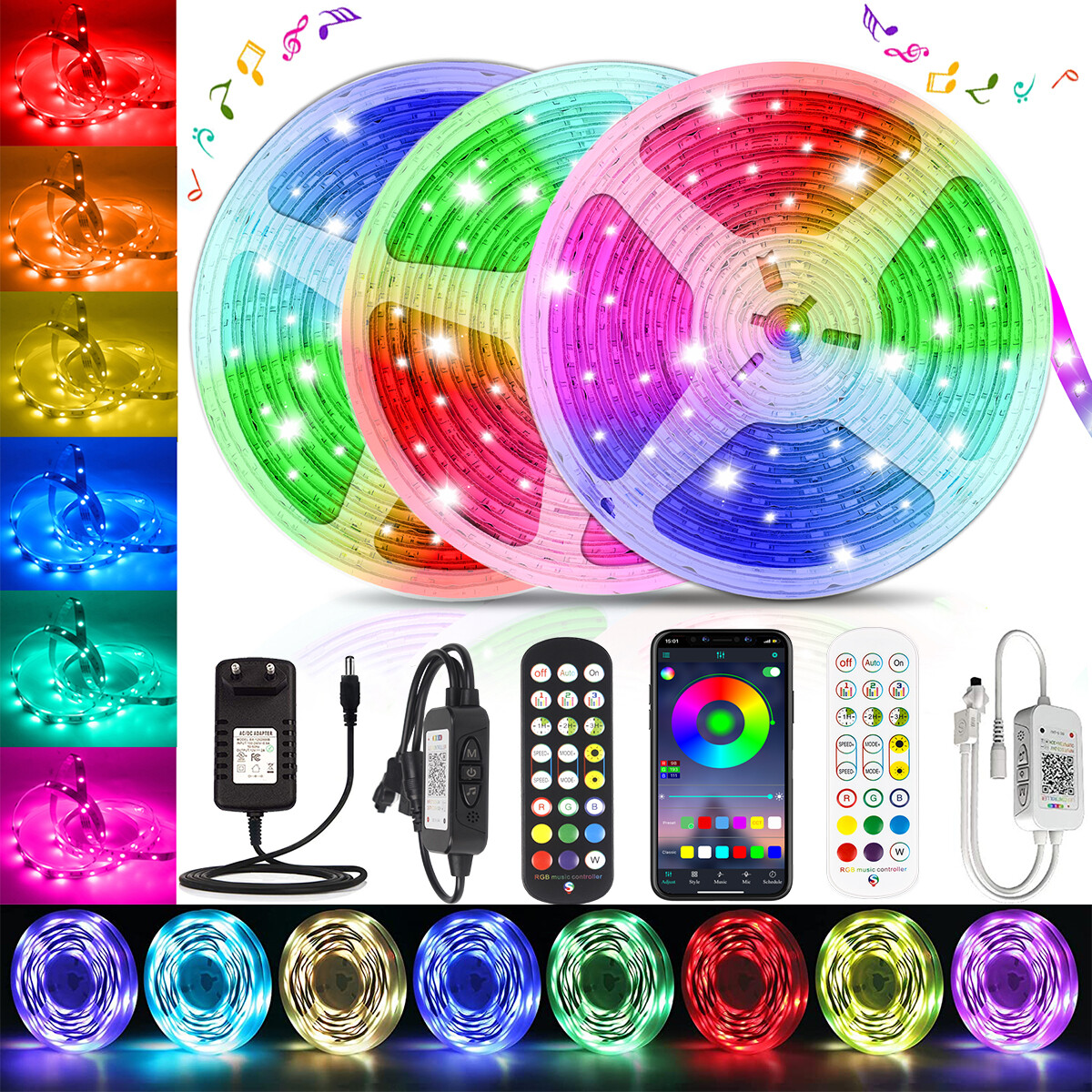 5-30m RGB LED Stripe Leiste Streifen Band Licht 5050 SMD Leuchte Lichterkette