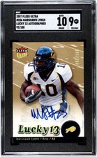 2007 FLEER ULTRA /100 MARSHAWN LYNCH #206 LUCKY 13 Rookie AUTO Seahawks SGC 10 9