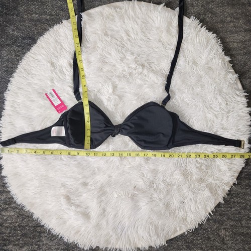 Large Black Textured Xhilaration Halter Bikini Top - Picture 7 of 8