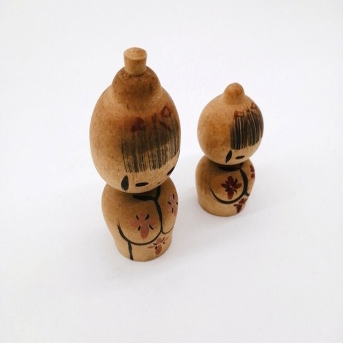 6.5cm Vintage Japanese Creative KOKESHI Doll Pair – Hand-Painted Folk Art KOC611 - Picture 18 of 20