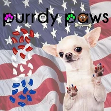 Soft Nail Caps For Dog Claws ( USA Flag Combo )  Purrdy Paws * 6 Sizes up to XXL