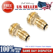 2PCS POL to QCC1 Propane Tank Adapter 100 lb LP Tank Valve to Type-1 Fitting US