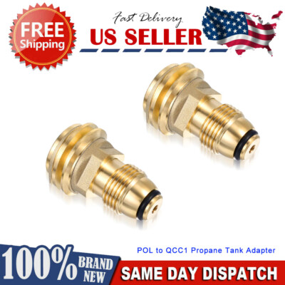 #ad 2PCS POL to QCC1 Propane Tank Adapter 100 lb LP Tank Valve to Type 1 Fitting US $13.82