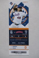 NEW YORK METS VS CINCINNATI REDS 9/10/2017 FULL TICKET ~ JACOB DEGROM