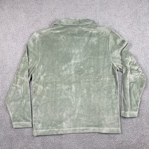 NWT Todd Snyder Polo Shirt Mens Medium Green Velour Soft Sage Long Sleeve - Picture 4 of 12