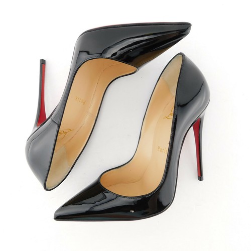 CHRISTIAN LOUBOUTIN Size 5.5 SO KATE Black Patent Heels Pumps Shoes 35.5 Eur - Picture 8 of 11