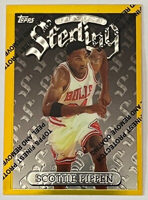 1996-97 Topps Finest Scottie Pippen Sterling RARE GOLD Card #133 w