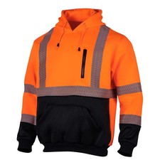 High Visibility Reflective Safety Fleece Sweatshirt Hoodies for Men ANSI Clas...