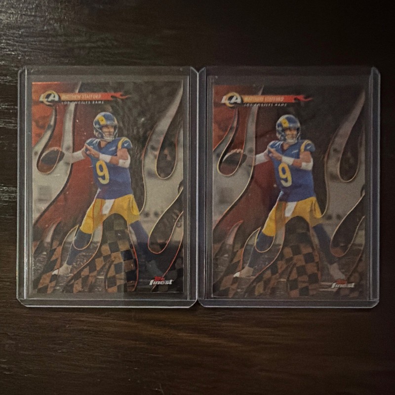 (2)-2025 Topps Finest Torchers Matthew Stafford Los Angeles Rams 2 Card Lot NFL