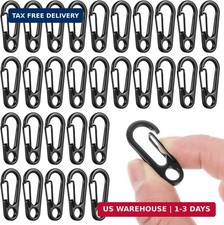30 Pcs Tiny Carabiner Clip, 1.2 Inch Small Black Carabiner with Spring Snap Hook