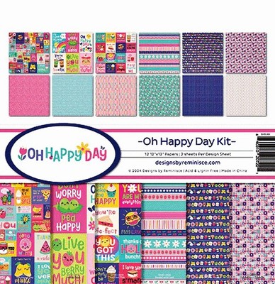 Reminisce OH HAPPY DAY SCRAPBOOK KIT (12) 12x12 Papers scrapbooking cardmaking