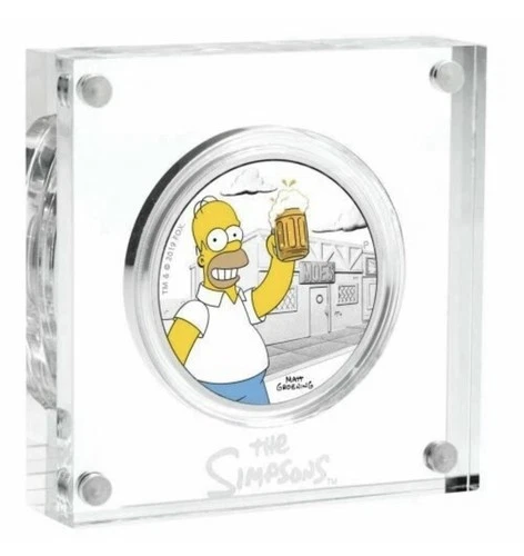 2019 Tuvalu The Simpsons Homer Simpson 1 oz Silver Proof BOXCOA LOT #2 SEE PHOTO