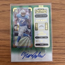 2022 Panini Contenders Optic - Rookie Ticket Autographs Zion Johnson #207 Green 