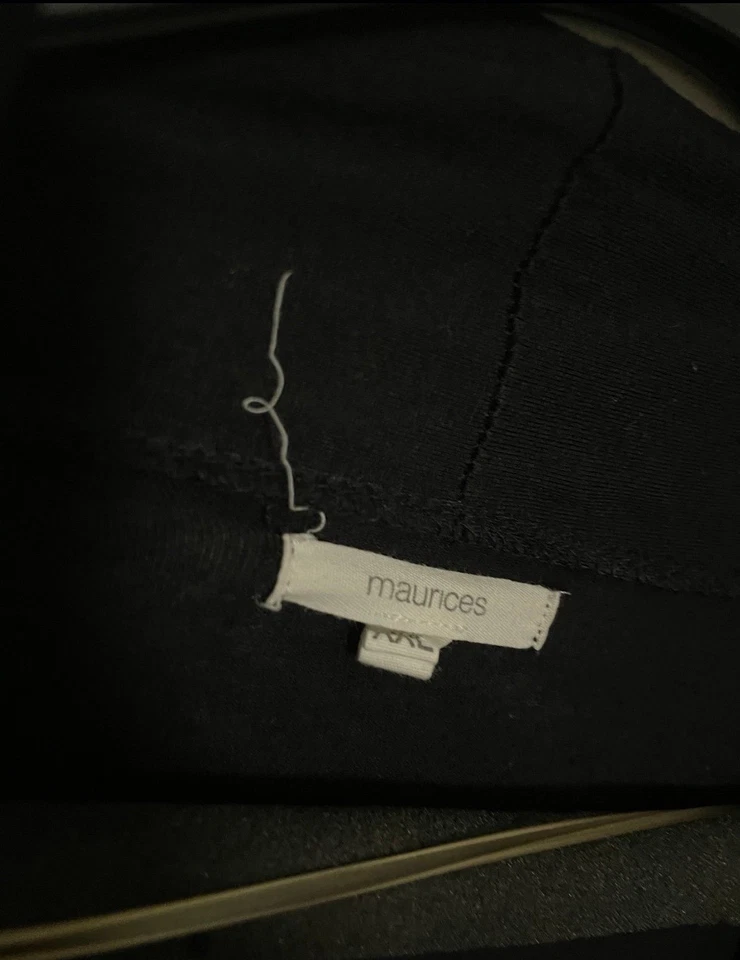 Cárdigan Mujer’s Talla XXL Negro Sólido Bolsillo Frontal Abierto Maurice’s Foto 2 de 3