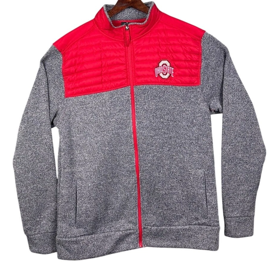 Chaqueta Colosseum Ohio State Buckeyes Putter Espiga XL Para Hombre Gris Escarlata Foto 2 de 4