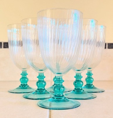 Cristal D'Arques Luminarc Country Manor Turquoise Goblets Set of 6