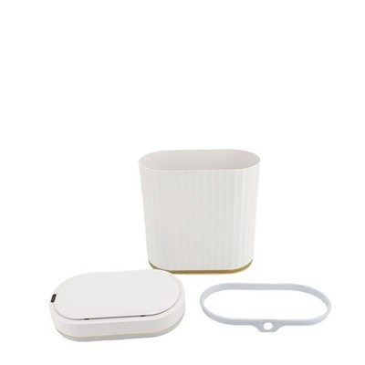 Bathroom Trash Can With Lid 7L Auto Motion Sensor Smart Narrow Garbage Bin SET