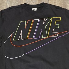 Nike Women's Black Long Sleeve Sweatshirt Size Medium Fleece Interior Med Thick
