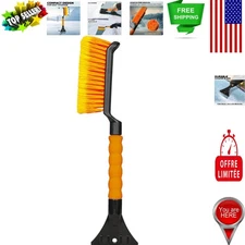 Compact 17" Snow Brush & Ice Scraper - Ergonomic Grip for Winter Driving Safety