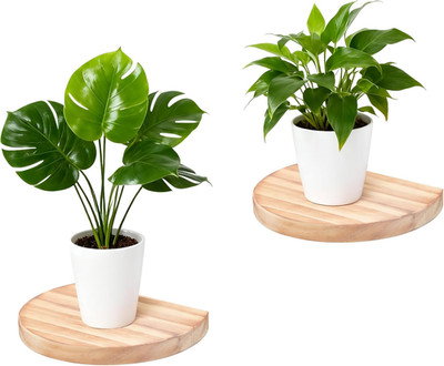 Small Wood Floating Shelves (2-Pack, 6-inch Diameter) - Round Sturdy Invisibl...