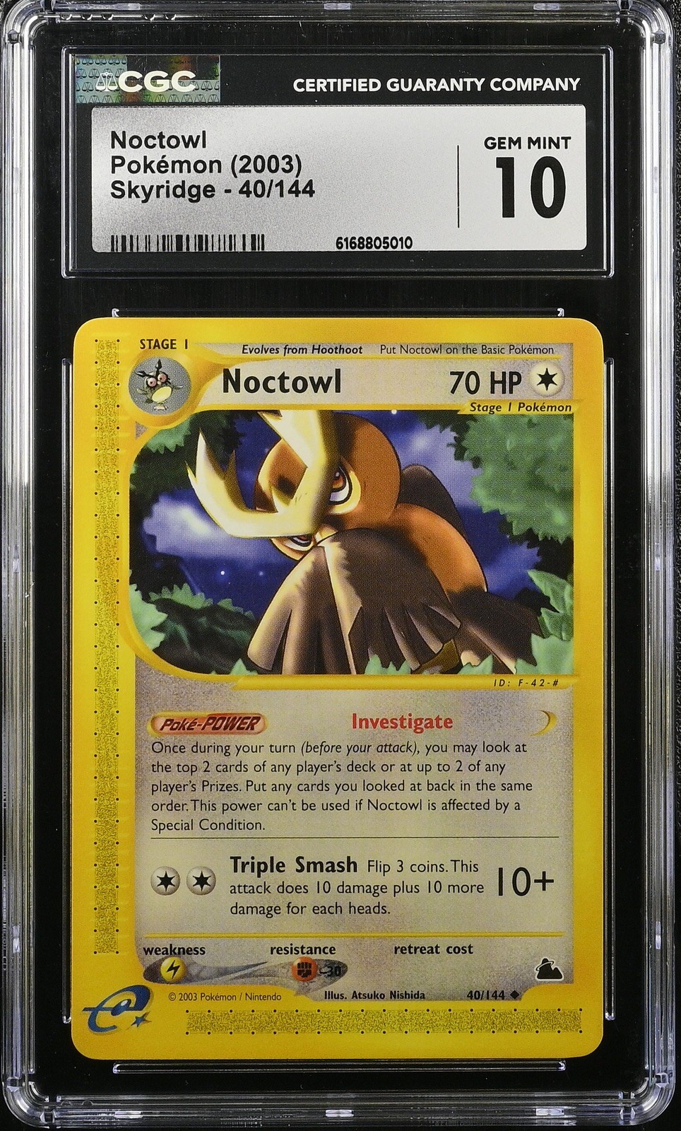 2003 POKEMON SKYRIDGE #40 NOCTOWL CGC 10 GEM MINT! Lowest Printed Set Ever!