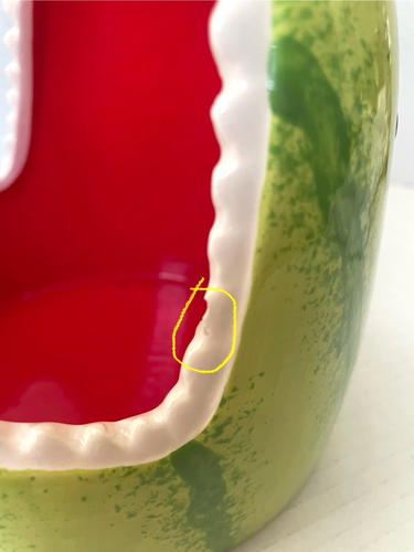 Fioriera piatto ciotola ceramica anguria testa di squalo progettata per collezioni ecc. - Foto 4 di 11