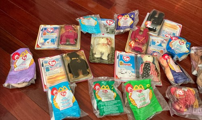 #ad 18 X McDonald Ty Beanie Stuffed Animal Lot New Sealed Husky End Spangle $10.00