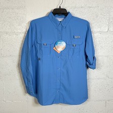 Columbia Plus Size Pfg Bahama Shirt - White Cap blue 1X 55