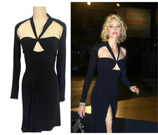 Tom Ford Gucci 2003 Black Long Sleeve Cut Out Dress IT 42