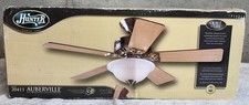 Hunter 20411 Auberville 44  Brushed Nickel Ceiling Fan Reversible Blades Light