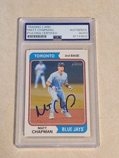 2023 TOPPS HERITAGE MATT CHAPMAN SIGNED CARD IP AUTO PSA DNA BLUE JAYS GIANTS