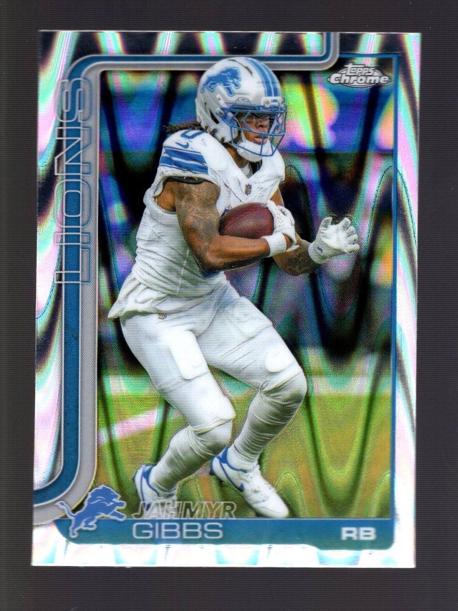2025 TOPPS CHROME RAYWAVE REFRACTOR #101 JAHMYR GIBBS DETROIT