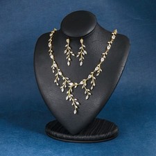 Cubic Zirconia Bridal Necklace and Earrings Set