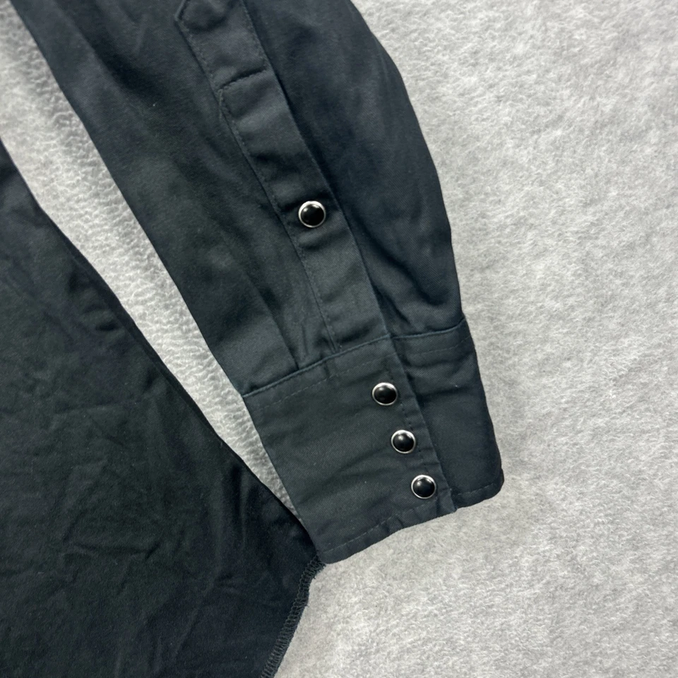 Винтажная мужская маленькая черная холщовая жемчужная застежка Wrangler вестерн родео ковбой - Изображение 3 из 4