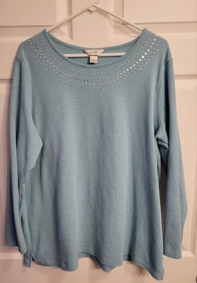 CJ Banks Teal Long Sleeve Top Sz. 2X