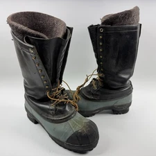 White Boots Pac Boots Mens Size 12 Black Rubber Leather Winter Work Safety