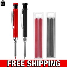 2PCS Carpenter Pencils with Sharpener, Heavy Duty Woodworking Tools, Mechanical
