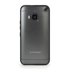 Funda protectora transparente negra PureGear delgada para teléfono HTC One