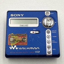 Sony Walkman mini disc player NetMD MDLP Portable MiniDisc Recorder, Blue
