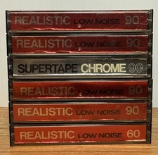 6 Radio Shack Cassette Tape lot - 5 Realistic 1 Supertape Chrome - 90 Minutes