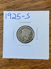 1925-S MERCURY DIME. FINE CONDITION. SEMI-KEY DATE