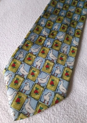 Krawatte canda blau/gelb gemustert 100% Seide  aus Italien Klassisch 150 cm  - Bild 1 von 4