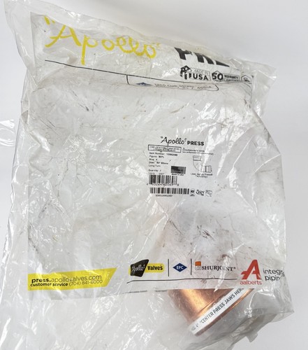 Apollo Press 4โ Copper 90 Degree Long Turn Elbow 807L 10062069 USA NOS