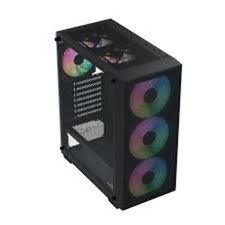 Aerocool B509A Black Mid tower case - Includes 120mm ARGB Fan x 6 - ATX - 5x 2.5